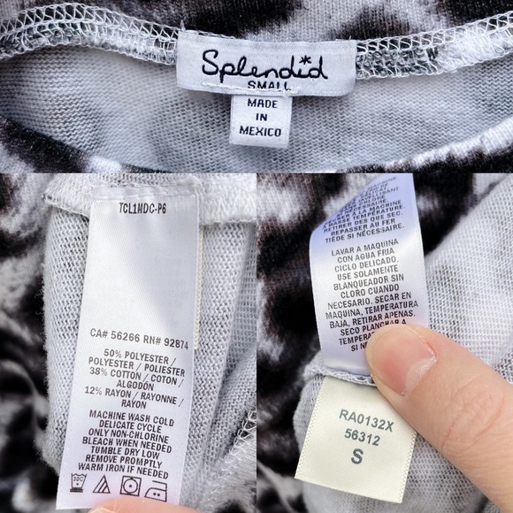 Splendid White Leopard Print Oversized Short Sleeve Top Women’s Small - Picture 8 of 9